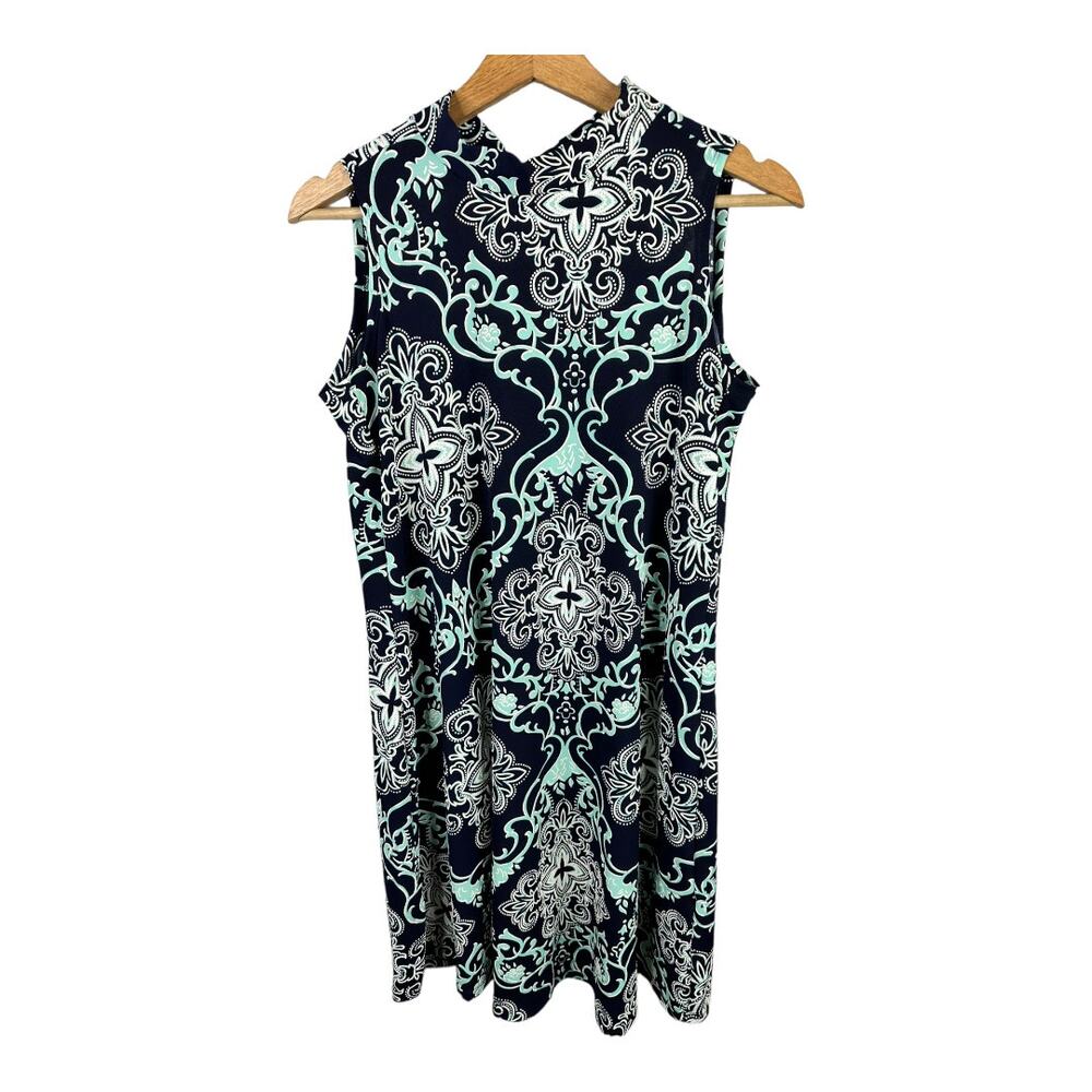 Robbie Bee Womens size Small Sleeveless Paisley Puff Print Sleeveless Dress